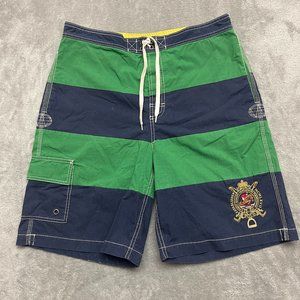 Polo Ralph Lauren Green Purple Horse Patch Men’s Board Shorts Swim Trunks Medium